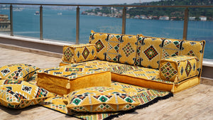 Arabic Floor Sofa with Ottoman Couch and Rug, Sofa Cover, Arabic Furniture, Arabic Majlis, Pallet Sofa, Arabic Floor Couch