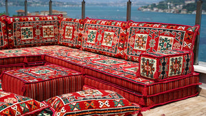 8'' Thickness L Sofa Set, Floor Couch, Oriental Floor Seating, Seating Sofa, Ethnic Sofa,Bohemian Furniture
