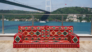 Premium Arabic Floor Sofa, Traditional Floor Couch Set, Sectional Sofas, Arabic Floor Sofa Set, Meditation Sofa with Ottoman Couch and Rug