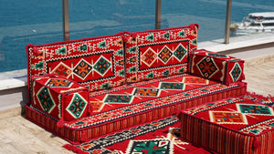 Premium Arabic Floor Sofa, Traditional Floor Couch Set, Sectional Sofas, Arabic Floor Sofa Set, Meditation Sofa with Ottoman Couch and Rug