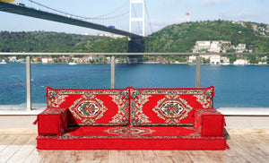 Florales arabisches Bodensofa-Set, marokkanische Heimdekor-Sofas, arabisches Majlis, türkisches Bodenkissen, Einzelschlafsofas, ethnisches Sofa