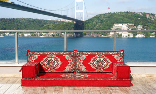 Florales arabisches Bodensofa-Set, marokkanische Heimdekor-Sofas, arabisches Majlis, türkisches Bodenkissen, Einzelschlafsofas, ethnisches Sofa