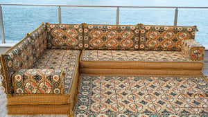 8'' Thickness L Sofa Set, Corner Seating, Arabic Sofa, Meditation Mats, Arabic Sofa,Bohemian Sectionals, Floor Cushions