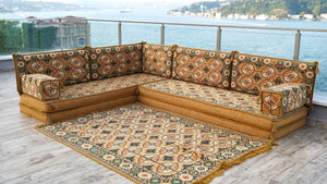 8'' Thickness L Sofa Set, Corner Seating, Arabic Sofa, Meditation Mats, Arabic Sofa,Bohemian Sectionals, Floor Cushions