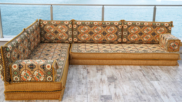 8'' Thickness L Sofa Set, Corner Seating, Arabic Sofa, Meditation Mats, Arabic Sofa,Bohemian Sectionals, Floor Cushions