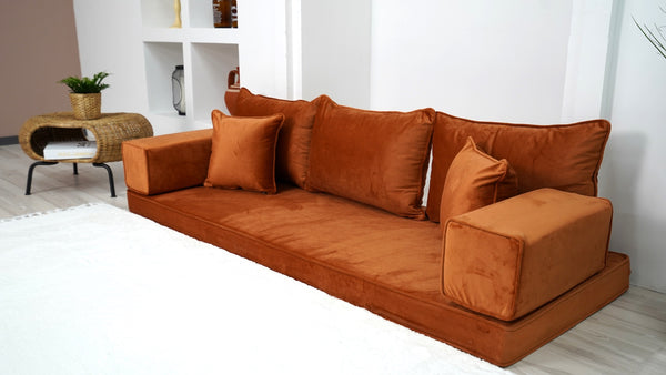 4" Thickness Velvet Amber Floor Couches, Velvet Sofa Sets, Yoga Mat, Modern Livingroom Cushions, Reading Nook, Loveseats, Velvet Sofa, Modular Floor Seating Cushions