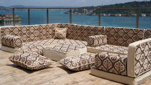 Premium U Shaped Arabic Sofa Set, Floor Cushions, Arabic Seating Floor Sofa, Backrest Pillows, Moroccan Sofas