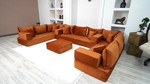 Amber Velvet Floor Seating, Floor Couches, Moroccan Home Decor Furniture, Sectional Sofa, Castlery Sofa - Arabic Sofa