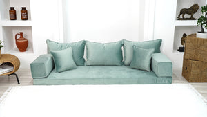 Velvet Floor Seating Couch, Velvet Sectional Sofas with Ottoman Couch and Rug, Modular Sofa, Loveseat, Floor Pillow, Pallet Cushion, Bench Cushions, Livingroom Couches - Arabic Sofa