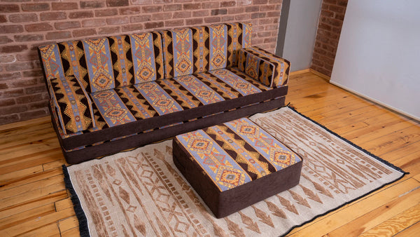 Premium Sofa Set, Arabic Sofa Set, Floor Cushions, Living Room Sofa, Ottoman Couch and Rug, Arabic Floor Seating Sofa, Backrest Pillows, Moroccan Sofas, Arabic Majlis - Arabic Sofa