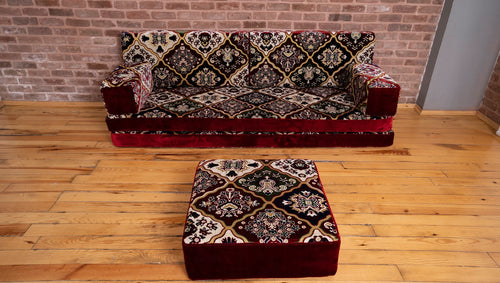 Premium Sofa Set, Arabic Sofa Set, Floor Cushions, Living Room Sofa, Ottoman Couch and Rug, Arabic Floor Seating Sofa, Backrest Pillows, Moroccan Sofas, Arabic Majlis - Arabic Sofa