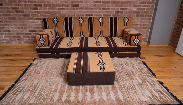 Premium Sofa Set, Arabic Sofa Set, Floor Cushions, Living Room Sofa, Ottoman Couch and Rug, Arabic Floor Seating Sofa, Backrest Pillows, Moroccan Sofas, Arabic Majlis - Arabic Sofa