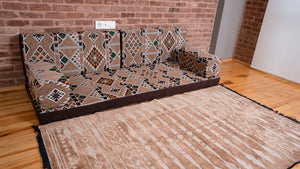 Premium Sofa Set, Brown Arabic Sofa Set, Floor Cushions, Ottoman Couch and Rug, Living Room Sofa, Arabic Floor Seating Sofa, Backrest Pillows, Moroccan Sofas, Arabic Majlis - Arabic Sofa