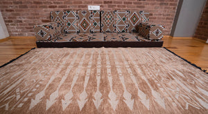 Premium Sofa Set, Brown Arabic Sofa Set, Floor Cushions, Ottoman Couch and Rug, Living Room Sofa, Arabic Floor Seating Sofa, Backrest Pillows, Moroccan Sofas, Arabic Majlis - Arabic Sofa