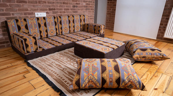 Premium Sofa Set, Arabic Sofa Set, Floor Cushions, Living Room Sofa, Ottoman Couch and Rug, Arabic Floor Seating Sofa, Backrest Pillows, Moroccan Sofas, Arabic Majlis - Arabic Sofa
