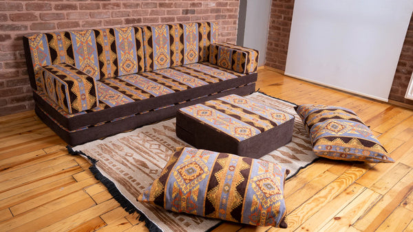 Premium Sofa Set, Arabic Sofa Set, Floor Cushions, Living Room Sofa, Ottoman Couch and Rug, Arabic Floor Seating Sofa, Backrest Pillows, Moroccan Sofas, Arabic Majlis - Arabic Sofa