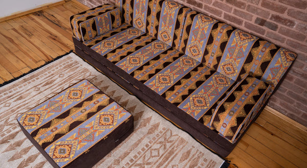 Premium Sofa Set, Arabic Sofa Set, Floor Cushions, Living Room Sofa, Ottoman Couch and Rug, Arabic Floor Seating Sofa, Backrest Pillows, Moroccan Sofas, Arabic Majlis - Arabic Sofa