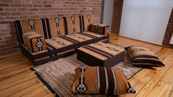 Premium Sofa Set, Arabic Sofa Set, Floor Cushions, Living Room Sofa, Ottoman Couch and Rug, Arabic Floor Seating Sofa, Backrest Pillows, Moroccan Sofas, Arabic Majlis - Arabic Sofa